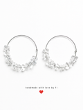 Clear crystal quartz chip hoop earrings handmade by Fi