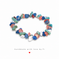 Multicolour gemstone chip bracelet handmade by Fi
