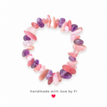 Rose quartz amethyst and pink opal chip stretch bracelet handmade by Fi