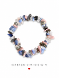 Sodalite pink opal and labradorite chip stretch bracelet handmade by Fi
