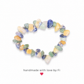 Sodalite yellow calcite and green aventurine chip stretch bracelet handmade by Fi