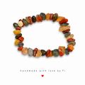 Earthy gemstone chip bracelet handmade by Fi