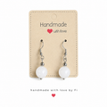 White howlite drop earrings on silver-tone hooks handmade by Fi